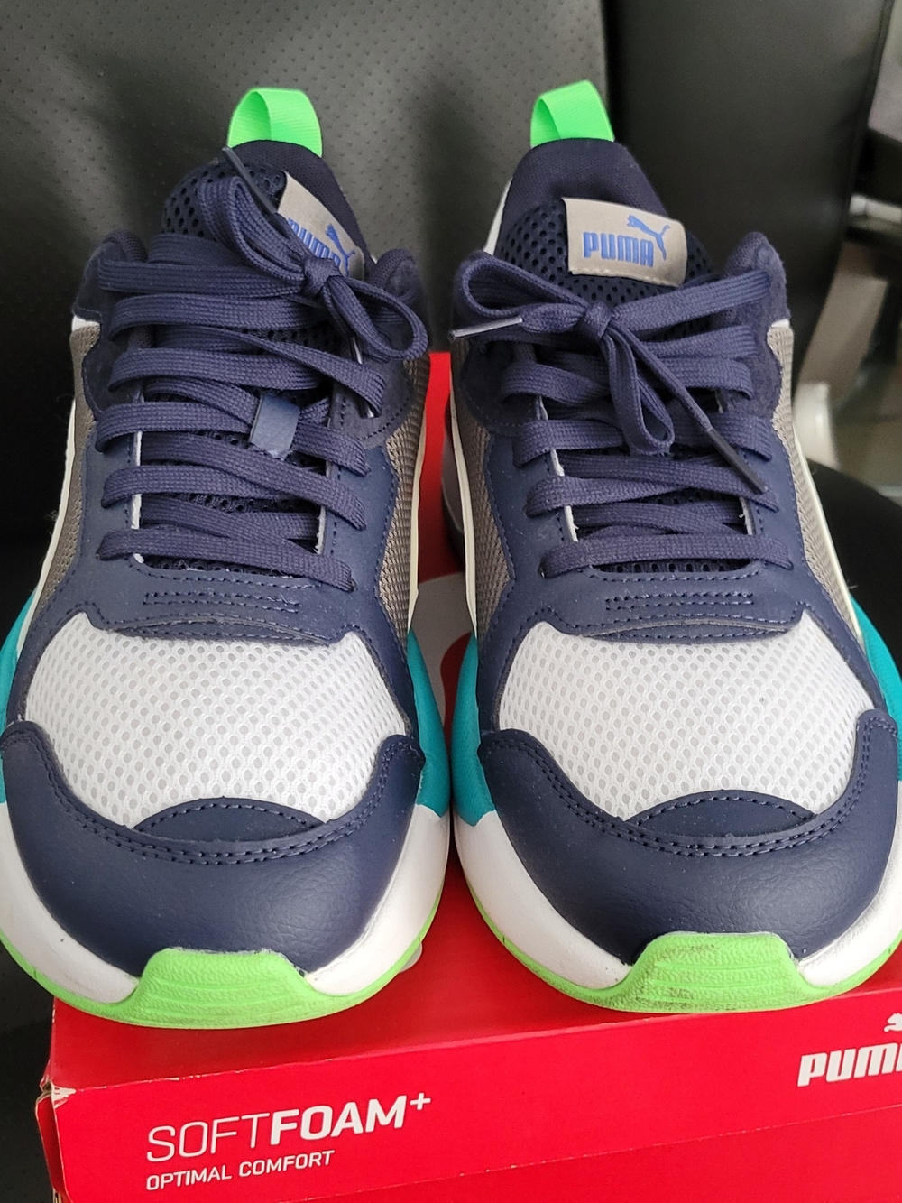 Puma Navy, White & Bright Green Men’s Athletic Sneakers